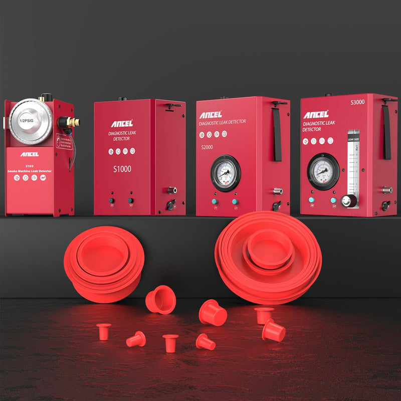 ANCEL Automotive Red Cap Plugs Kit 23 Piece Set Suitable for Smoke Leakage Test and Various Automotive Pipeline Openings Fits for ANCEL S100, S200, S300, S1000, S2000, S3000 Automotive Smoke Machine