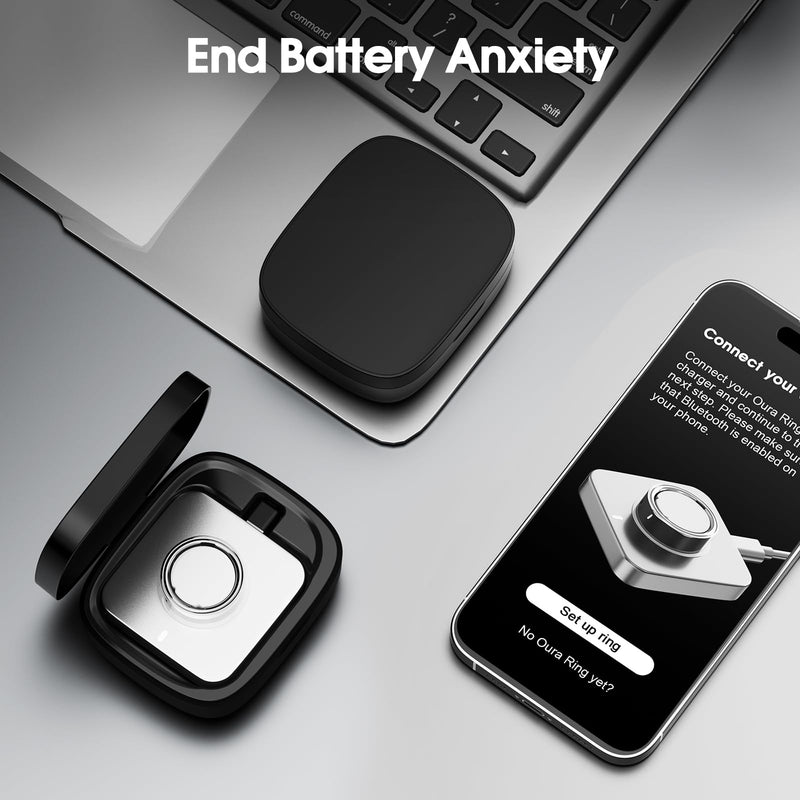 Charging Case Compatible with Oura Ring Gen 5, 4 & 3, 1000mAh Portable Travel Power Station Fits All-Sized Oura Ring 5, 4 & 3, 30-Day Runtime Charger Accessories (Official Charger NOT Included)