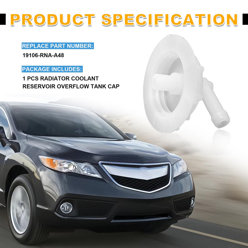 Coolant Reservoir Overflow Tank Cap Compatible with Honda Acura Accord Civic Pilot Insight Element Replace# 19106-RNA-A48