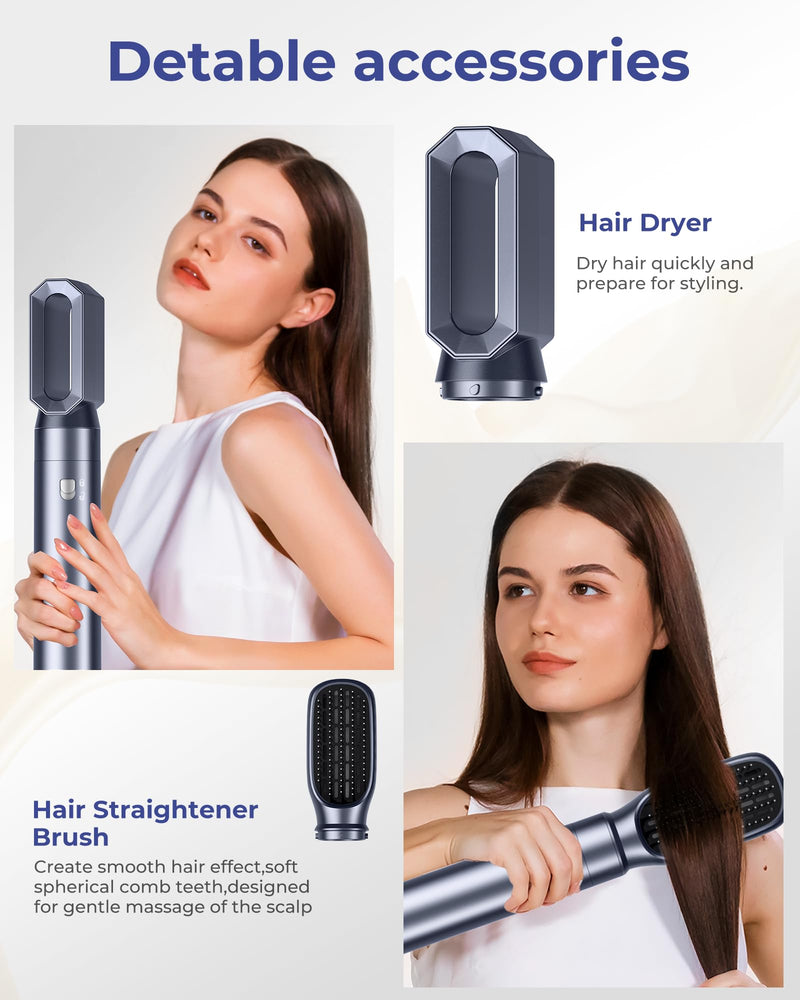 1000W Air Styler Airbrush 6 in 1 Magic Styler Set MogaWave Hair Styler, Blow Dryer Brush, Hair Dryer Brush, Hair Dryer Curler, Air stylers for Women Volume, Curl, Smooth, Dry and Styler