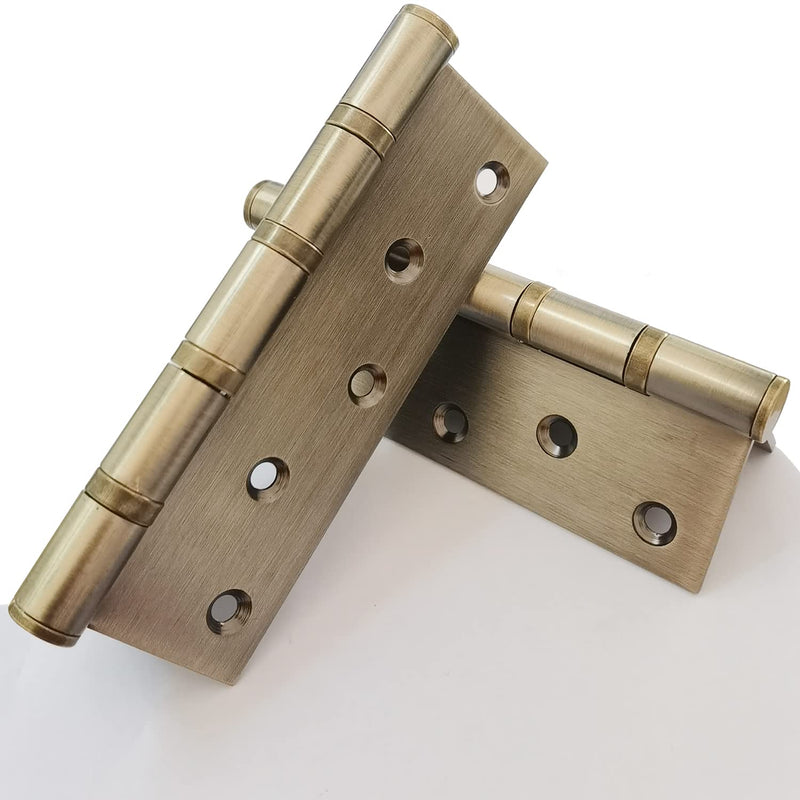 Hyever2 Pcs 6" Stainless Steel Ball Bearing Door Hinges with Square Corner for Heavy Duty Wood Door Non-Mortise Door Hinges with Mounting Hardware, Brushed Surface 2pcs Green