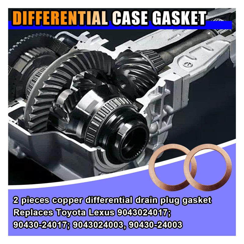 12Pcs Differential & Transfer Case Drain Plug Crush Washers Gaskets, Replacement OEM#9043024003, 1215710010, 90430A0003, Compatible with Most Vehicles