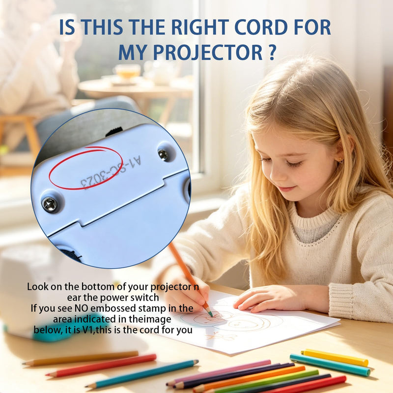 Power Cord Compatible with Flycatcher Smart Sketcher 2.0 Drawing Projector | Only for V1,Charger for Drawing and Tracing Robot Projector for Kids