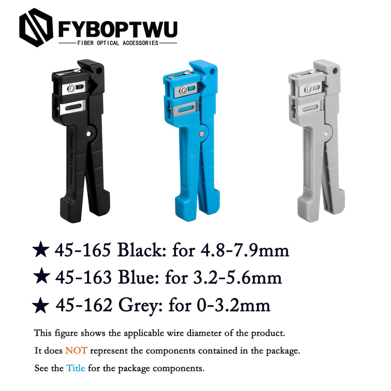 10pcs Coaxial Cable Stripping Cutter Tool Coaxial Cable Stripper Fiber Optic Jacket Stripper Cable Cutter Crimper, 5pcs 45-163 & 5pcs 45-165 10