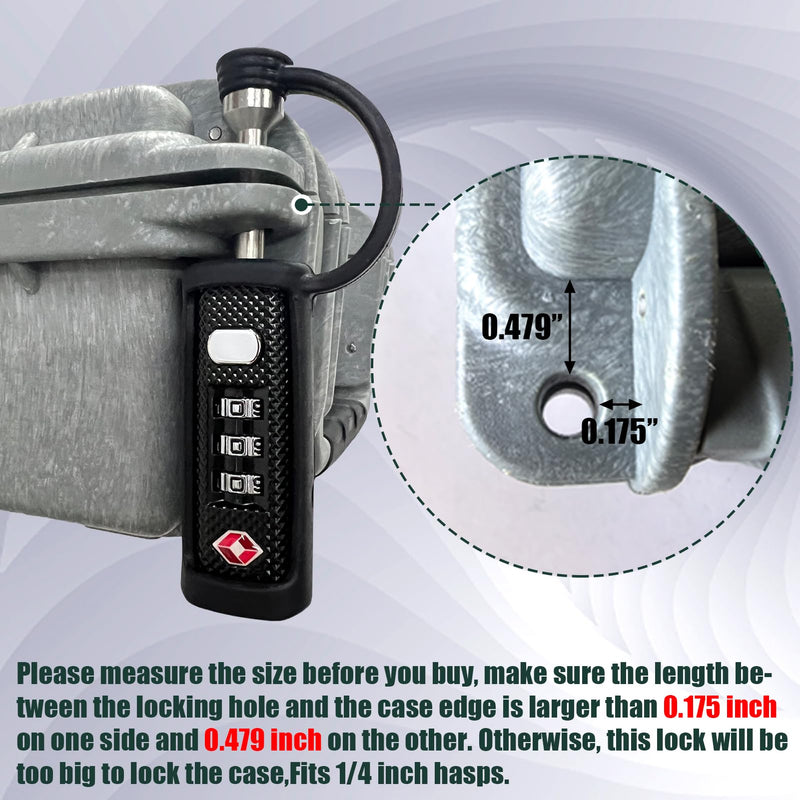 LAFENLIN TSA Lock for Gun Case, 3-Dial Combo Padlock | TSA-approved Combo Padlock (No key). Cut-resistant Steel Shaft, Weatherproof. Fits Rifles,Pistols, Cameras,Cases & Ammo Boxes Black-2 Pack