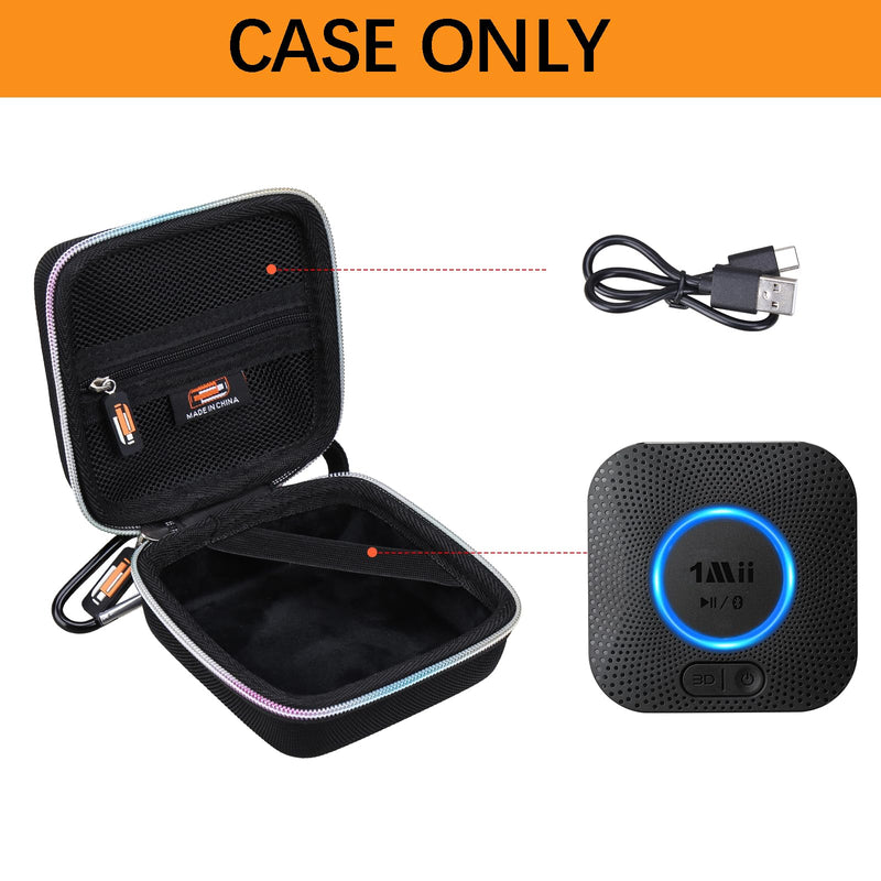 Hard EVA Carry Case Compatible with 1Mii 1Mii B06+ Bluetooth Receiver Hi-Fi Wireless Audio Adapter Bluetooth 5.3 Receiver, Portable Protective Dropproof Storage Box (Case Only)