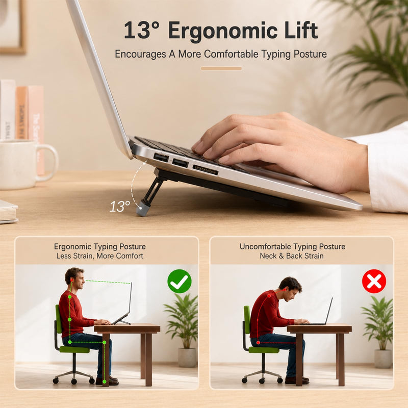 4Pcs Portable Laptop Stand for Desk Keyboard Riser Stand Laptop Riser | Adhesive Stand Feet, Invisible Laptops Riser, Foldable Computer Keyboard Lift, Tilt Angle Adjustable Riser, Most Keyboard