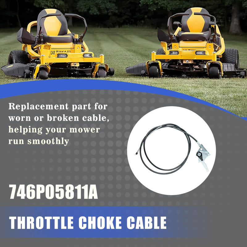 Throttle Choke Cable 746P05811A, Replacement Throttle Cable Fits for Cub Cadet Throttle Cable ZT1 ZTX4 Ultima 42 46 48 54 60, Replace 746P05811 746-05811 746-05811A, Durable Throttle Cable for ZT1