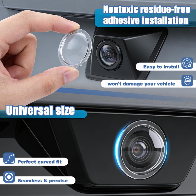 Car Backup Camera Lens Protector, 4PCS Clear High-Transparency Anti-Rain Protective Sticker, Anti-Scratch Waterproof Adhesive Lens Cover for Car Reversing Camera
