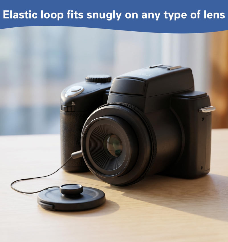 5 Pack Lens Cap Keeper, Secure Fit Lens Cap Leash with Elastic String | for Various Cameras