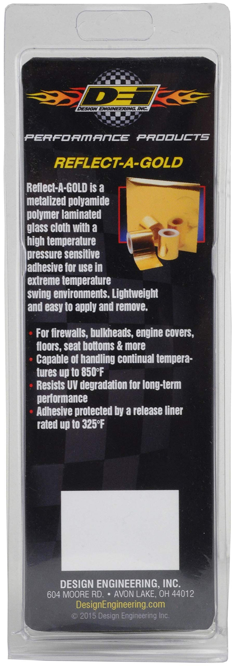 Design Engineering 010392 Reflect-A-GOLD High-Temperature Heat Reflective Adhesive Backed Sheet, 12" x 24" Sheet