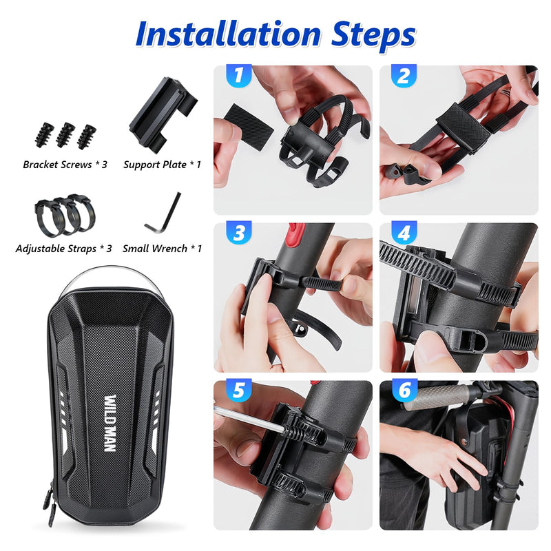 flintronic Scooter Storage Bag, 2L Large Capacity Scooter Handlebar Bag, EVA Handlebar Waterproof Front Bag for Carrying Phone, Wallet, Repair Tools, Charger Tools