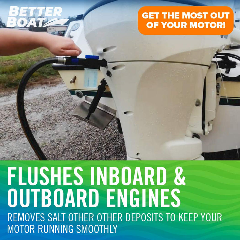 Wash Sprayer and Boat Engine Flush Kit, Water Hose Mixer for Salt Removal, Boat Flusher for Motor Muffs on Outboards and I/O, Soap Spray Car Cleaning Hose Adapter
