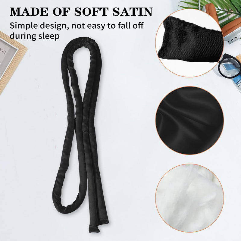5Pcs Heatless Curlers,Hair Curler No Heat Heated Blowout Rods Rollers Curling Heat Curls Set Soft Velour Satin Curl Headband Wrap Curly,for Girls Women Short Long Medium Sleeping Overnight