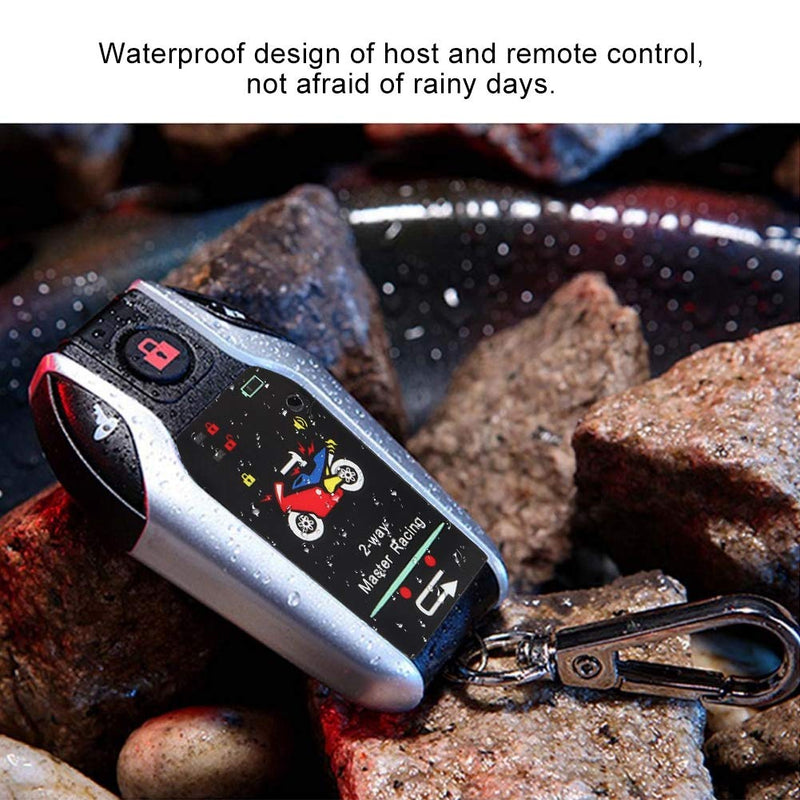 Acouto Motorcycle Alarm System Anti Theft,2 Way Remote Alarm Horn Security System with Engine Start Function for Motorcycle
