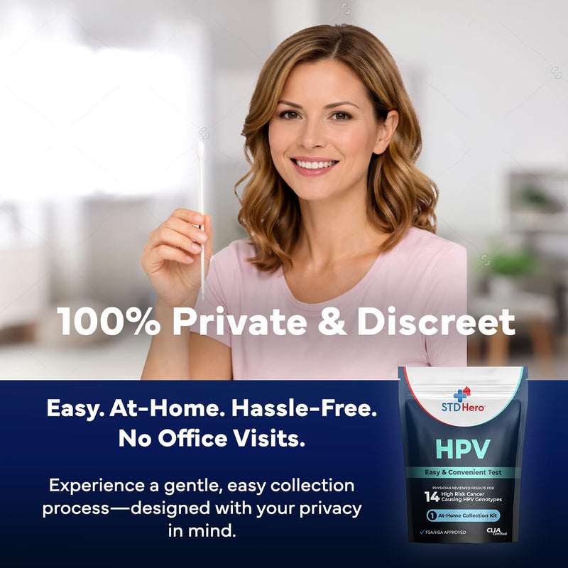STD Hero At-Home HPV Test – Easy & Convenient Human Papillomavirus Screening for Men & Women, Quick Results for HPV Detection and Early Awareness