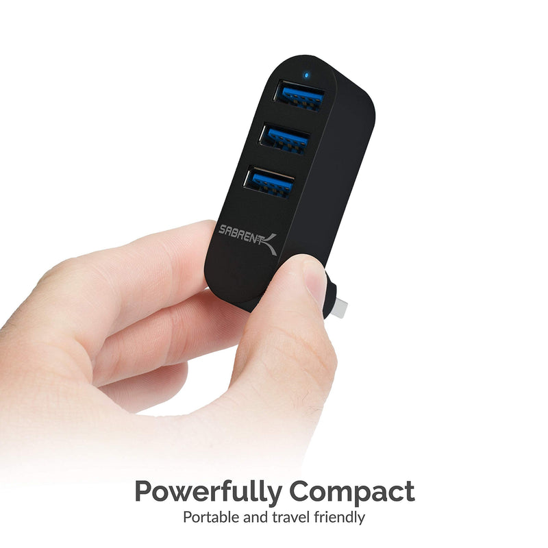 SABRENT USB External Stereo Sound Adapter for Windows and Mac. + Premium 3-Port Aluminum Mini USB 3.0 Hub