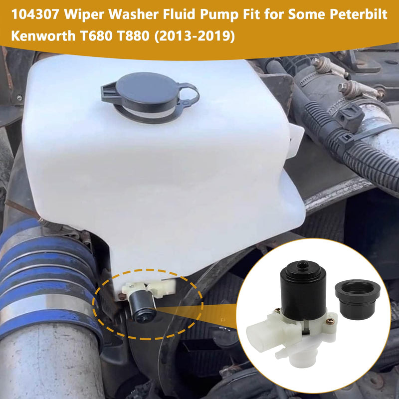 Earthtec Truck Windshield Wiper Washer Fluid Pump for Peterbilt 104307 HLK7046 385 386 387 388 389 579 385 386 387 388 389 Kenworth T680 T880 Windshield Washer Pump (1 PACK)