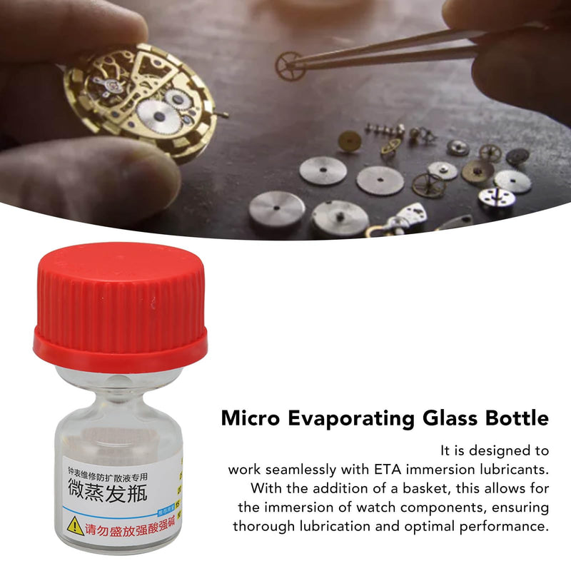 DAUERHAFT Micro Evaporating Bottle, Narrow Bottle Neck Watch Micro Evaporating Glass Bottle Repair Tool Storage for Watch Shop for Epilame