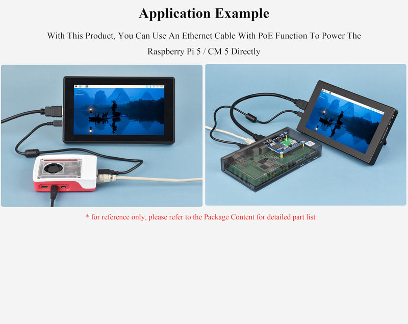 Pi 5 PoE HAT Compatible with Raspberry Pi 5 / Compute Module 5, Isolated Switched-Mode Power Supply,Power Over Ethernet HAT Offer Network Connection and Power Supply to Pi 5/CM 5 in One Cable, 5V 5A