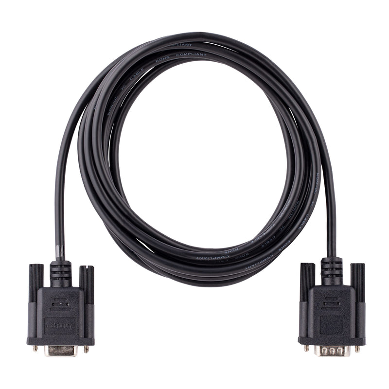 StarTech.com 3m RS232 Serial Null Modem Cable, Crossover Serial Cable w/Al-Mylar Shielding, DB9 Serial COM Port Cable Female to Male, Compatible w/DTE Devices, Black, F/M (9FMNM-3M-RS232-CABLE)