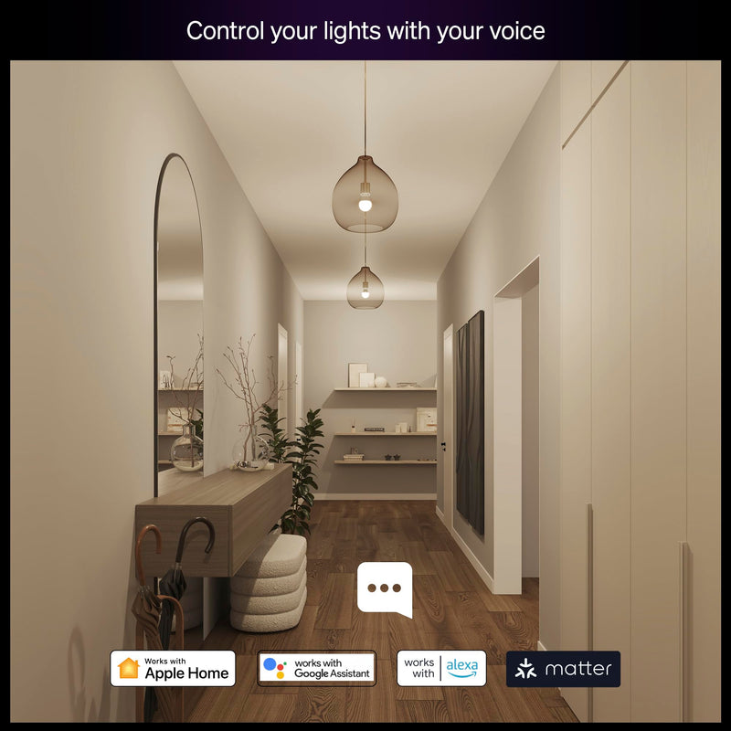 Philips Hue Essential Smart LED A19 Bulb 4-Pack, White and Color Ambiance, E26, 7.2W, 2200K-6500K, 800 Lumens, Dimmable LED Bulbs, Works with Alexa, Google Assistant, Apple Home 4 Pack