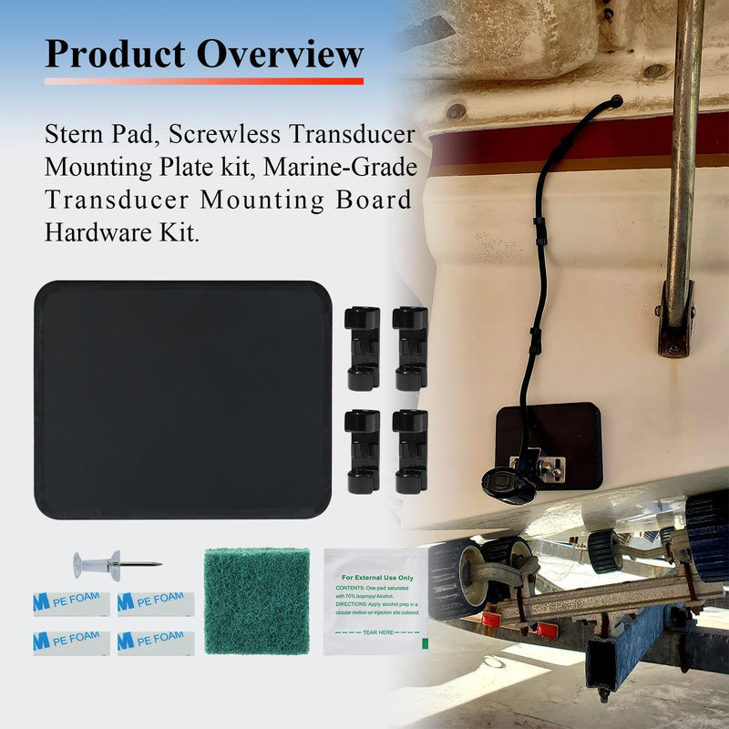 Transducer Mounting Plate, Marine-Grade Mounting Board (64.5"x3.5"x 0.75") | For Large 3D Scan Transducers, For Stern Saver Transducer Mount, Screwless installation, Easy to install, premium materials Standard Black