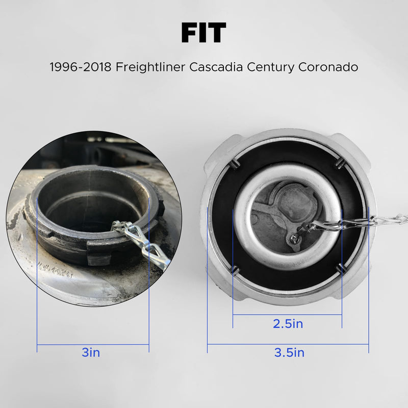 Freightliner Truck Fuel Tank cap Gas Cap 3 In 1/4 Turn Fit For Cascadia Columbia Century Coronado1996-2022 Freightliner 108SD 114SD 122SD Argosy 0337017002 03-37017-002 572.1018, 600149, (3In) 3In