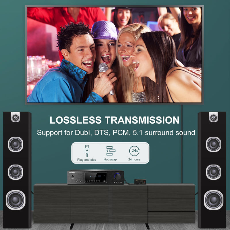 Optical to Coaxial Or Coax to Spdif Bi-Directional Audio Converter, Support Converter/Repeate/Splitter, with 1 Optical, 1 Coaxial Cable, 1 Power