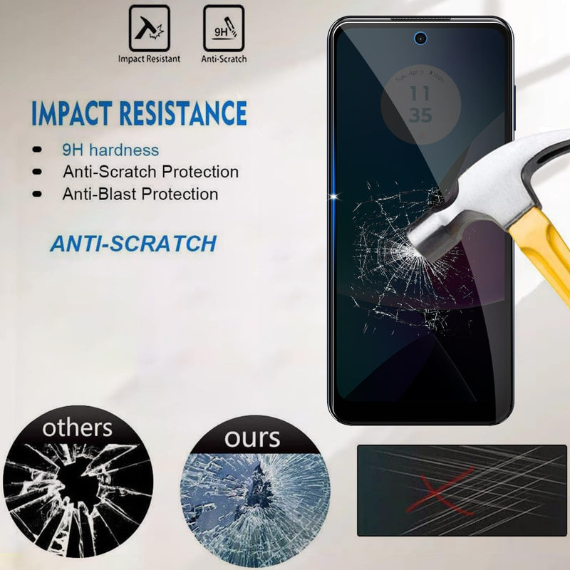 Lyphpe【3 Pack Privacy Screen Protector for Motorola Moto G Play(2023) 9H Tempered Glass Anti-Spy Private Film Compatible for Motorola Moto G Play(2023) Case Friendly