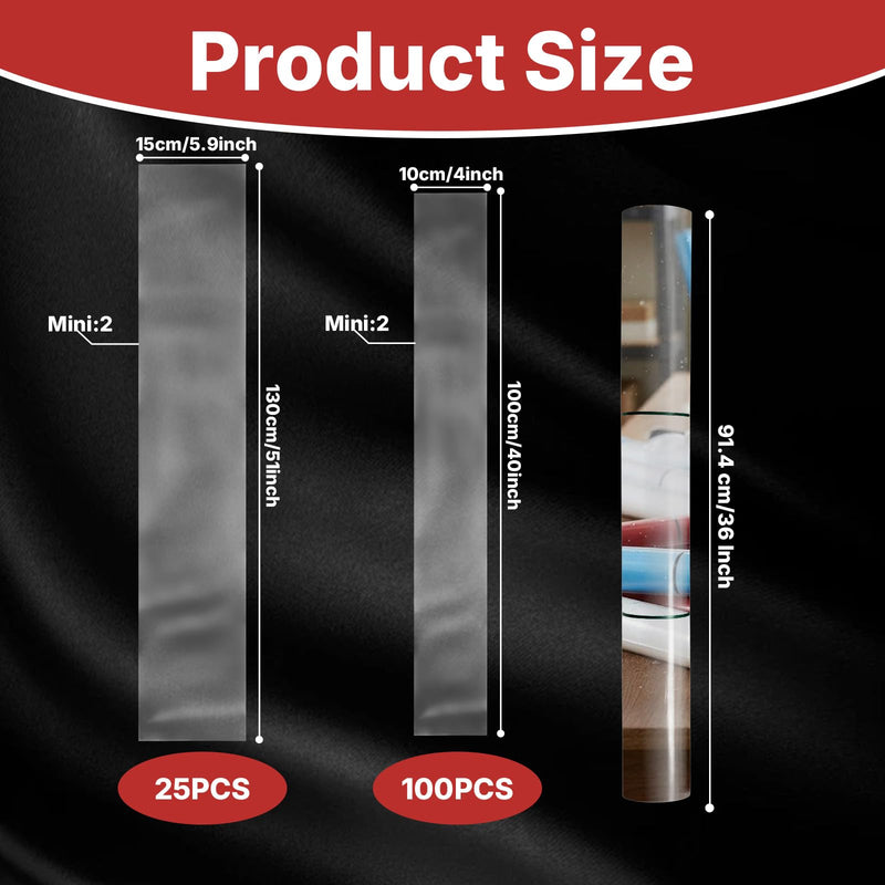 25 Pack Poster Sleeves 6 x 51 Inch Banner Bags Clear Flat Open Long Plastic Bag 2.4 Mil Poster Tube for Blueprint Waterproof Poly Bag for Maps Artwork Storage for Office Dust and Moisture Protection