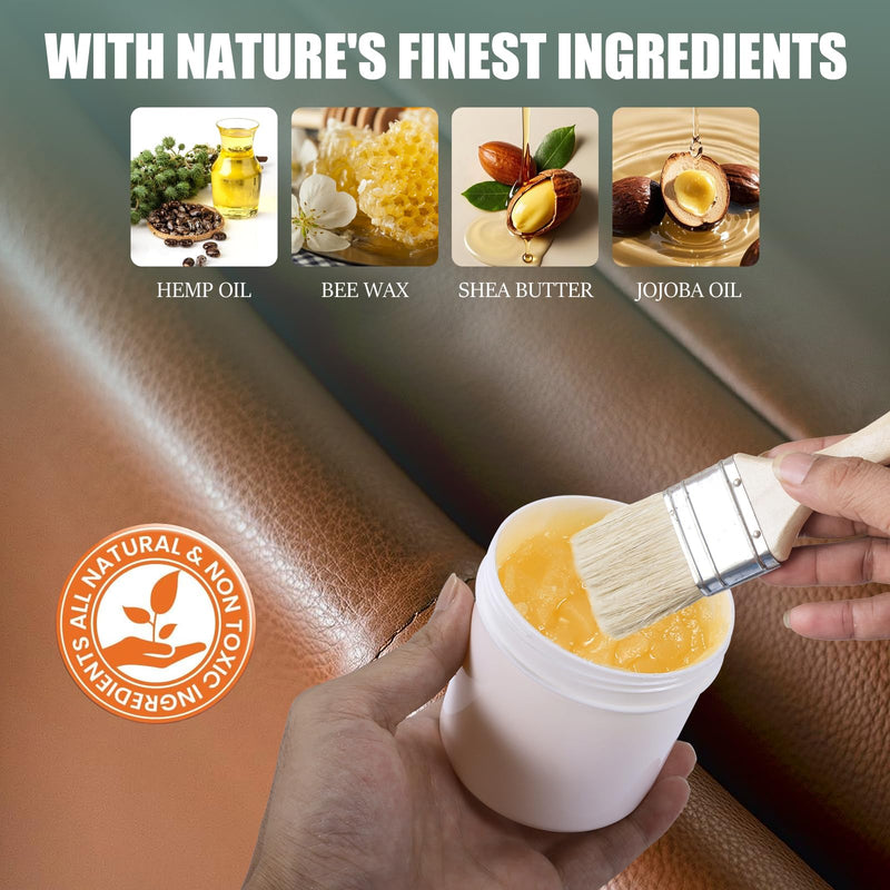  [AUSTRALIA] - LUXGROVE® Leather & Furniture Repair Salve- Polisher, Leather Cleaner and Conditioner for Furniture - UV Protectants Help Prevent Cracking or Fading, for Car Seat, Couch, Shoe, Purse, Boot - 8oz 8 Ounce (Pack of 1)