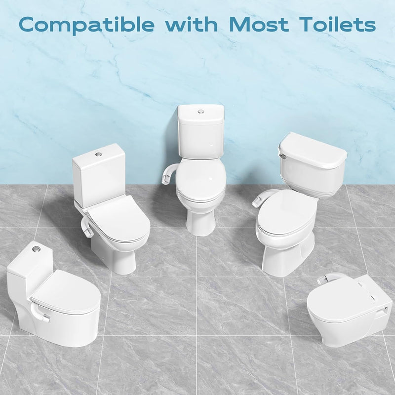 Ultra-Slim Bidet Dual Mode Bidet Attachment for Toilet, Bidet Toilet Seat Attachment with Pressure Controls(Feminine/Posterior Wash),Easy to install Design Non-Electric Bidet Cold White Bidet