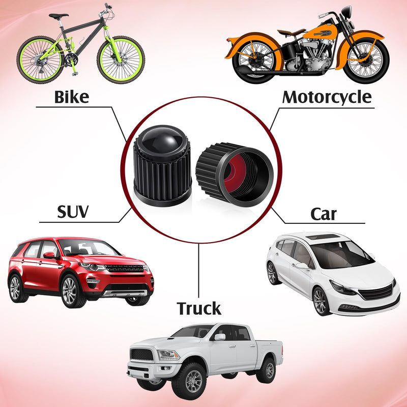 Outus 20 Pcs Tire Valve Stem Caps Car Tire Caps Plastic Universal Black Valve Stem Covers for Bike Bicycle Cars SUV Trucks Motorcycles