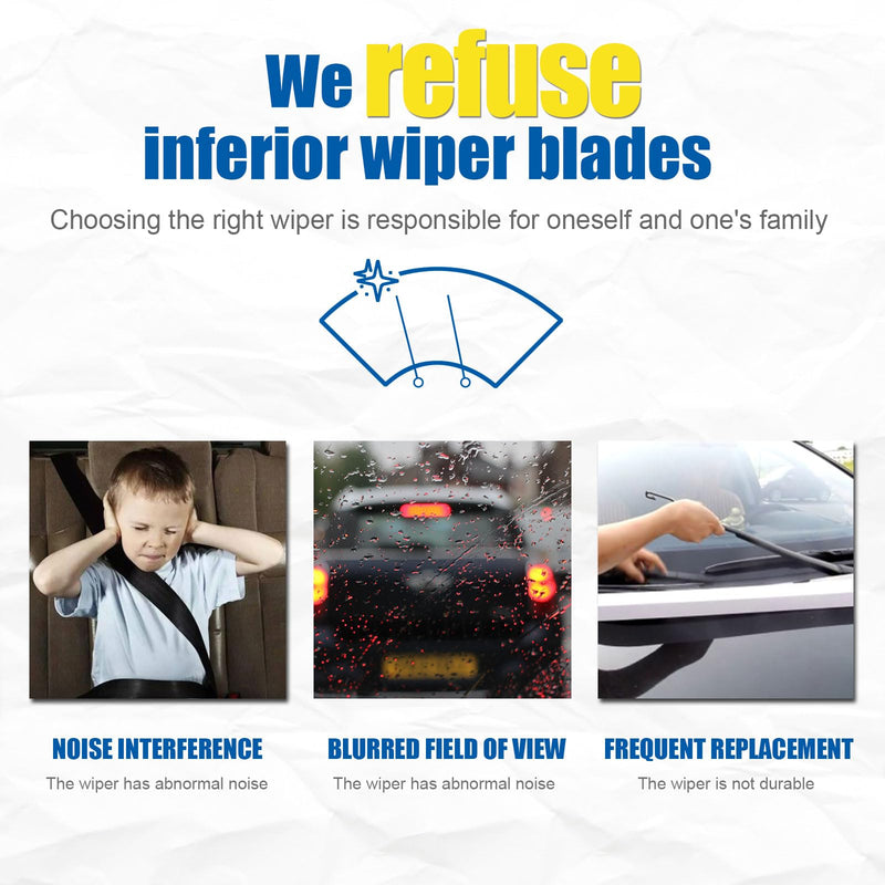 26"+16" Windshield Wipers With 10" Rear Wiper Blade Sets Automotive Replacement for Toyota Rav4 2013-2018,Easy For Installation (Pack of 3) 26+16+10