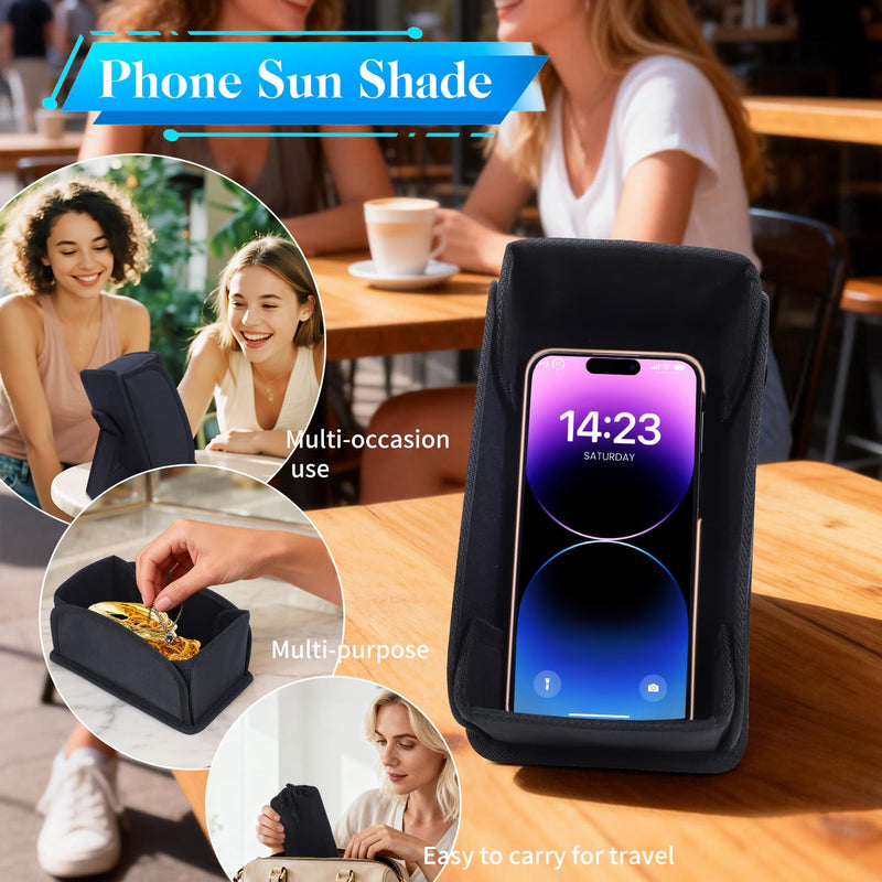 Sun Hood Sunshade for Phone,Universal Foldable Sun Glare Shield Hood,Black | Cell Phone Sunshade Cover Protects from Sunlight and Glare,Outdoor Travel Accessories Black