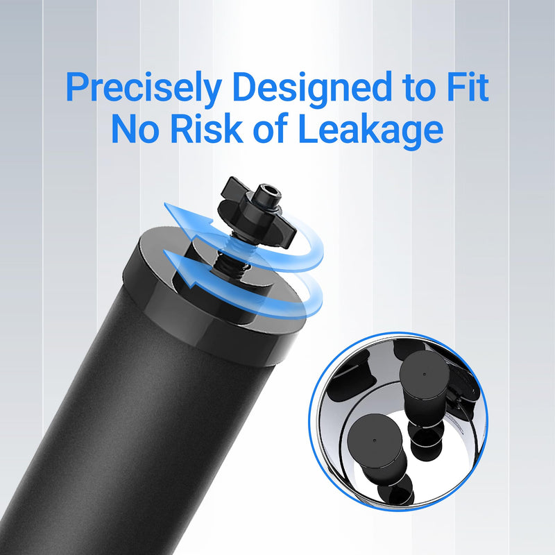 Filterlogic Gravity Water Filter, Replacement for Berkey® BB9-2® Black Carbon Filters, Purewell®, ProOne®, Waterdrop Gravity Filter System, NSF/ANSI 42&372 Certified, 2 Pack Count of 2