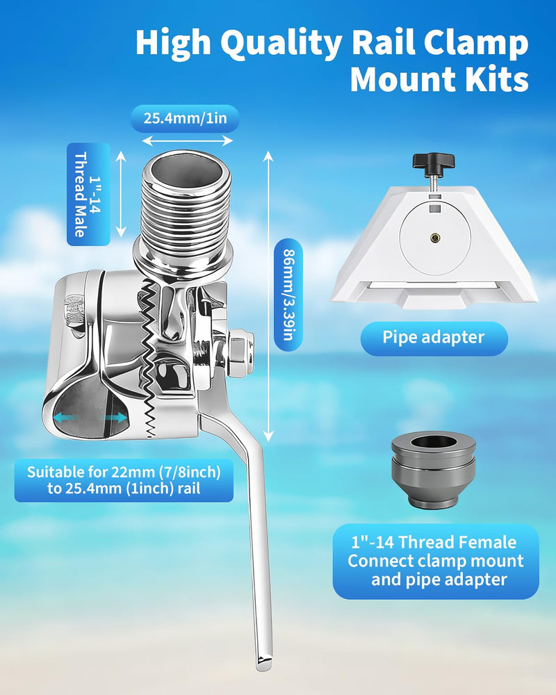 Boat Mount for Starlink Mini, Marine-Grade 316 Stainless Steel Adjustable Rail Mount for Starlink Mini Antenna – Perfect for Boats, Yachts, Sailboats, Trawlers & RV’s