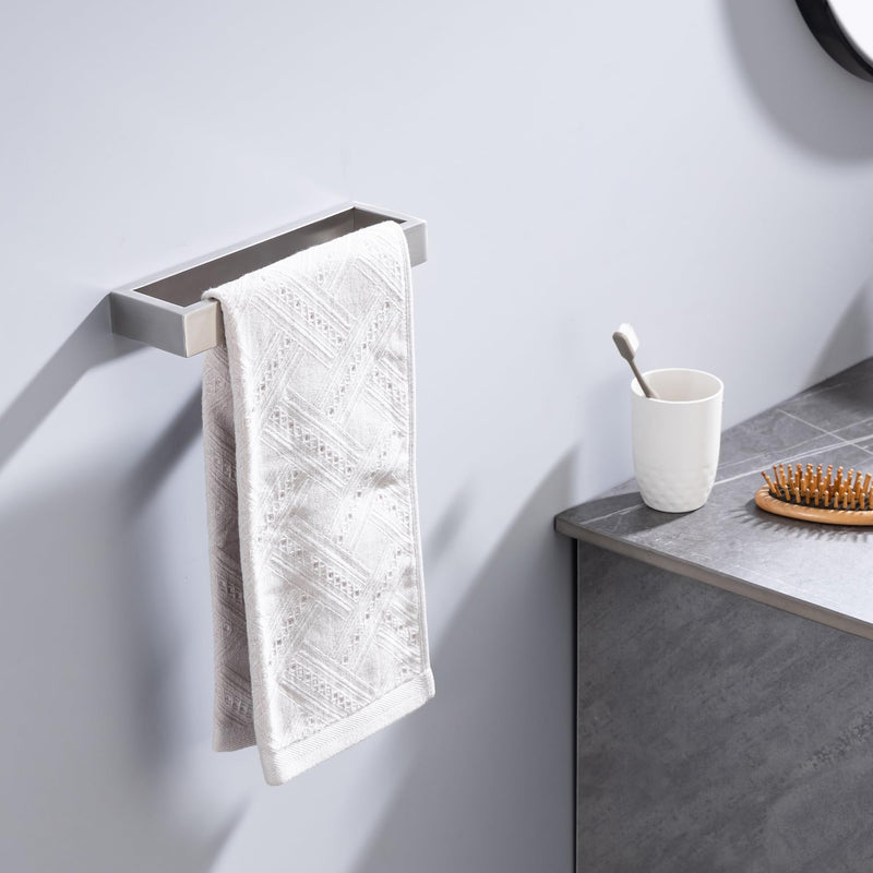 Towel Bar, 9 Inch Hand Towel Holder Wall Mount, Towel Racks for Bathroom Accessories, Stainless Steel Towel Ring Hardware (Brushed Nickel, 2 Pack) Brushed Nickel