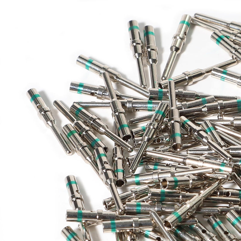 Deutsch Solid Contact Kit Barrel Style Contacts Size 12 16 20 Male Female Terminals DT Series Pin Stainless Steel Crimp Solid Female Male Terminal Set Solid Contacts Socket Connector Wire Blue