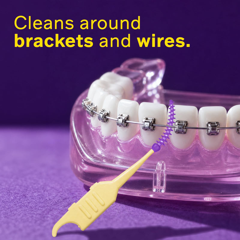 Flex Picks Soft Flexible Dental Picks for Teeth Cleaning, Disposable Interdental Brushes, Gentle on Sensitive Gums, Wire-Free Metal-Free, 320 Count (4×80) with Travel Cases