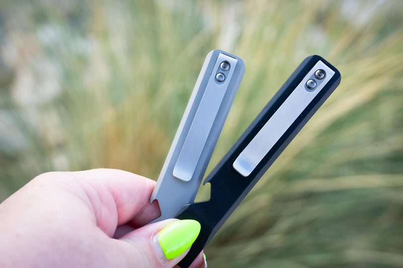 DAILYCARRYCO. SlimPry 2.0 Ultimate Slim Mini Everyday Carry PryBar Simple Keychain Carry Pry Tool Lightweight Sleek KeyChain Bead Blasted Titanium