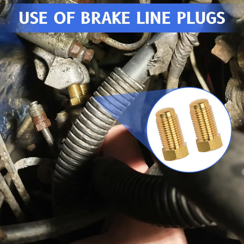 Brake Line Plugs for Dune Buggy, 10mm 1.0 Bubble Flare, Threaded Hole Metric Brake Line Plugs Used to Block Unwanted M10 x 1.0 Brake Master Cylinder Line Ports, Pack of 4