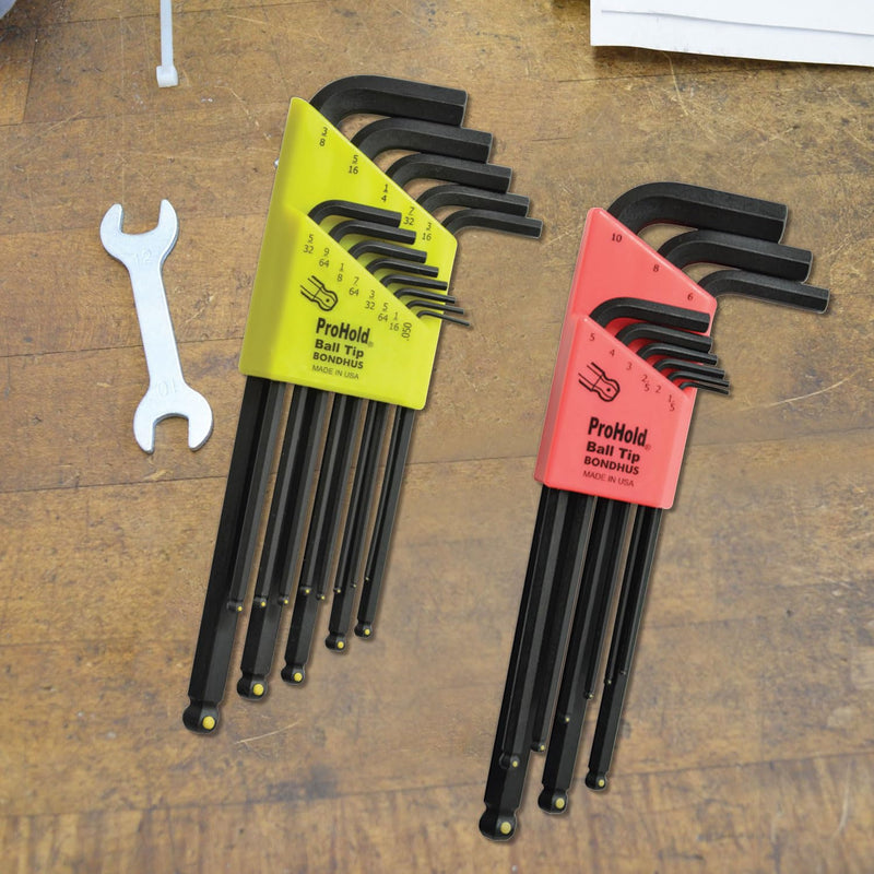 Bondhus 20499 Balldriver ProHold L-wrench Double Pack, 74937 (.050-3/8-Inch) & 74999 (1.5-10mm)