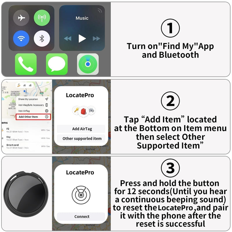 GPS Tracker for Vehicles No Subscription Works with Find My(iOS Only)Hidden | Magnetic Case Mini Car Locator Real-Time Global Tracking Device for Vehicles Motorcycles Waterproof Key Finder No Monthly Fee Black