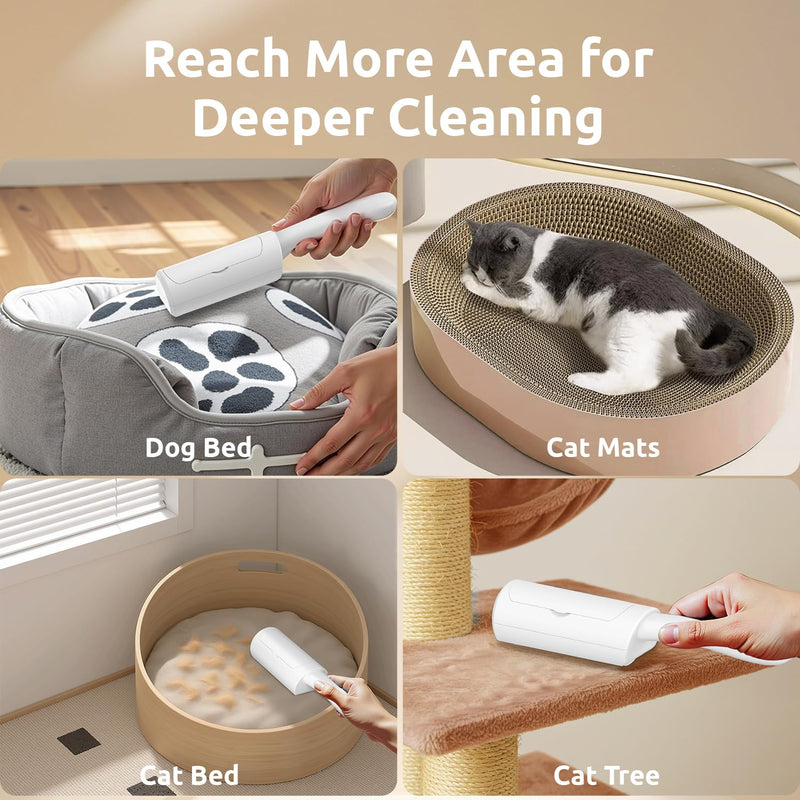 ACE2ACE Lint Roller, Pet Hair Remover Roller Brush, Dog Hair Remover | Reusable Animal Fur Removal Tool for Clothes, Cat Tree, Dog Bed, Furniture,Mat white