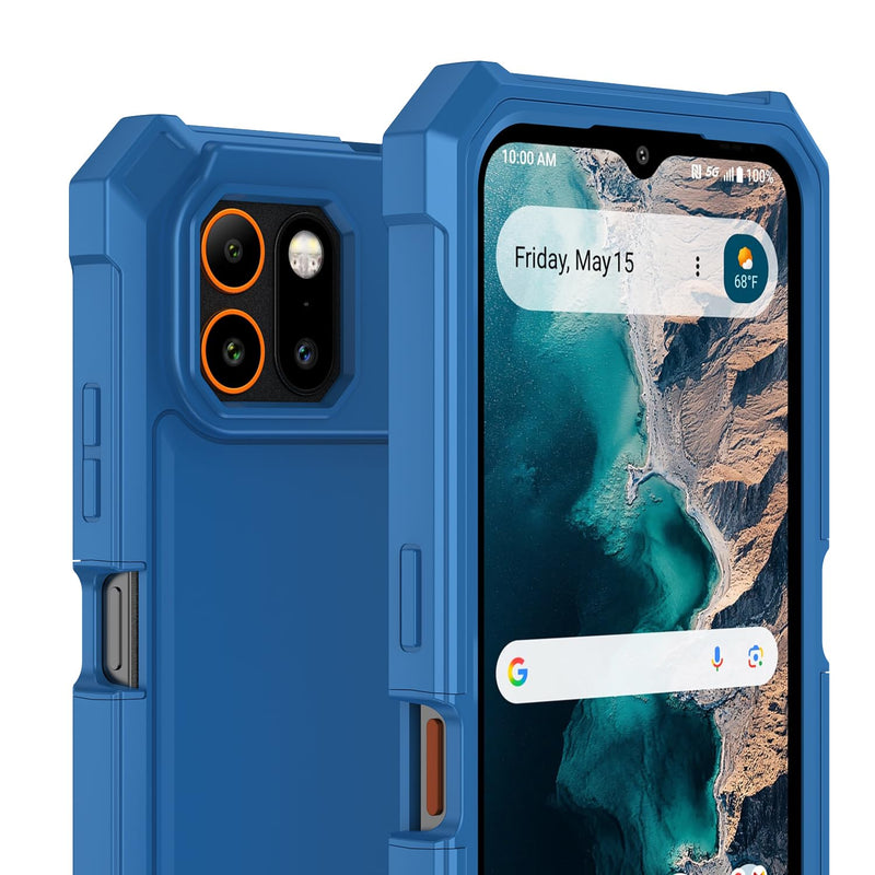 for ATT Trek Phone Case with Screen Protector Blue | Full Body Protection Front PC Back Soft Silicone Bumper,Heavy Duty Protection Shockproof Corner