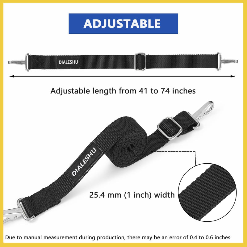 2PCS Adjustable Bimini Top Straps, Pontoon Canopy Replacement Sturdy Nylon Straps with Heavy Duty Double Snap Hook, Bimini Top Hardware 41-74"