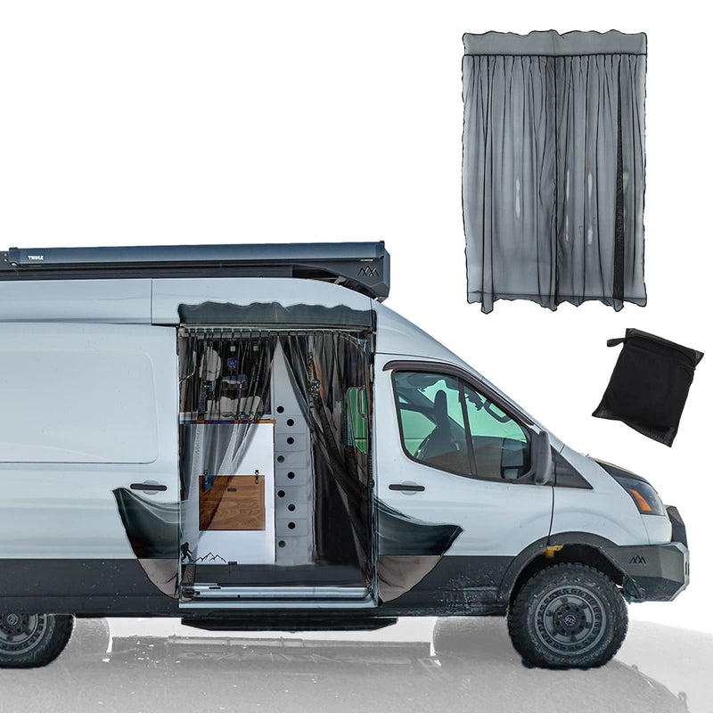 BLACKHORSE-RACING Magnetic Van Bug Fly Screen Replacement for Mercedes Sprinter Vans and Other Campervans, Magnetic Mosquito Net for Motorhome RV Sliding Door Van Screen Bug Mesh - Large