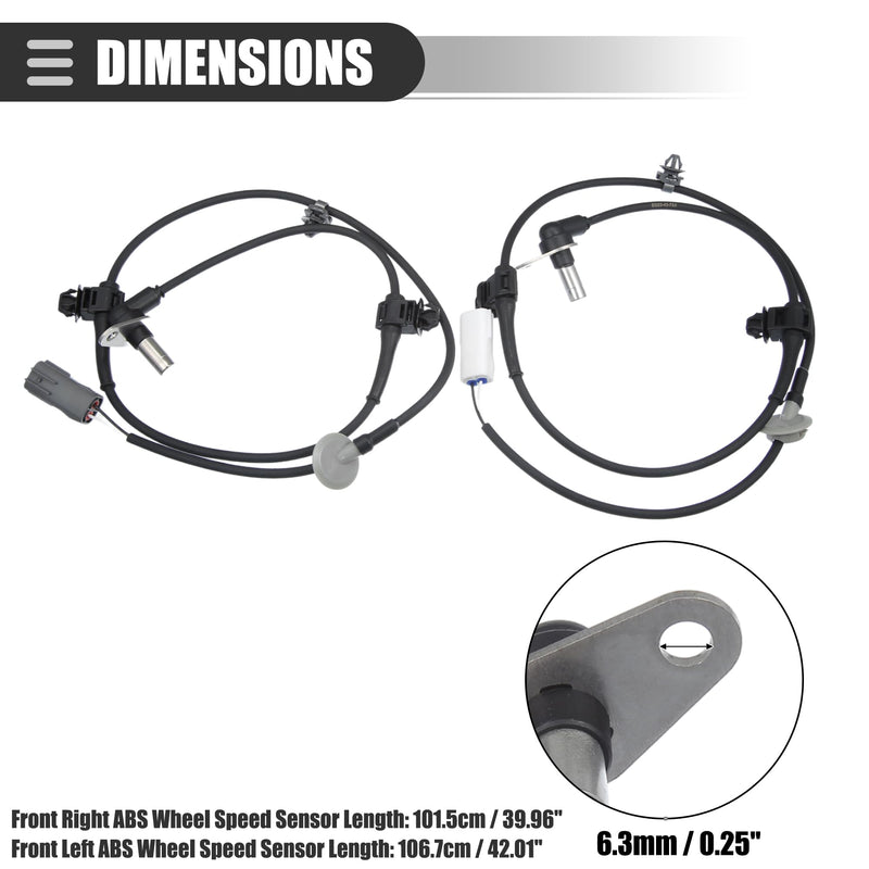  [AUSTRALIA] - Motoforti Front Left Right ABS Wheel Speed Sensor for Mazda CX-7 2007-2012, ABS Sensor, NO.57455S84A52/57450S84A52, Black, 1 Pair